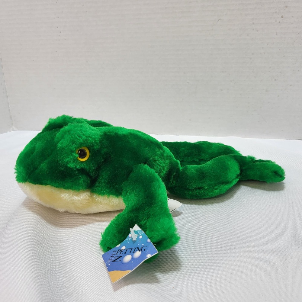 The Petting Zoo Frog Plush Green Vintage 1994 Stuffed Animal Toy 10"